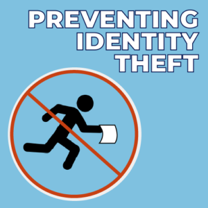 Tect "Preventing Identity Theft" Image Man running away with a piece of paper